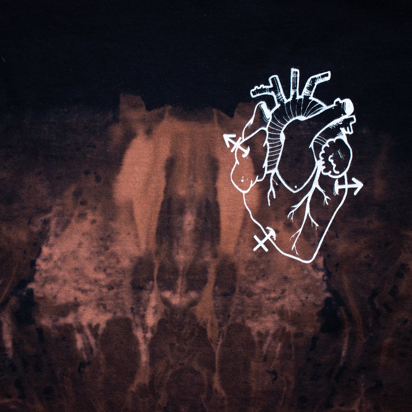 Hearts Over Parts Dip Dyed Bleached